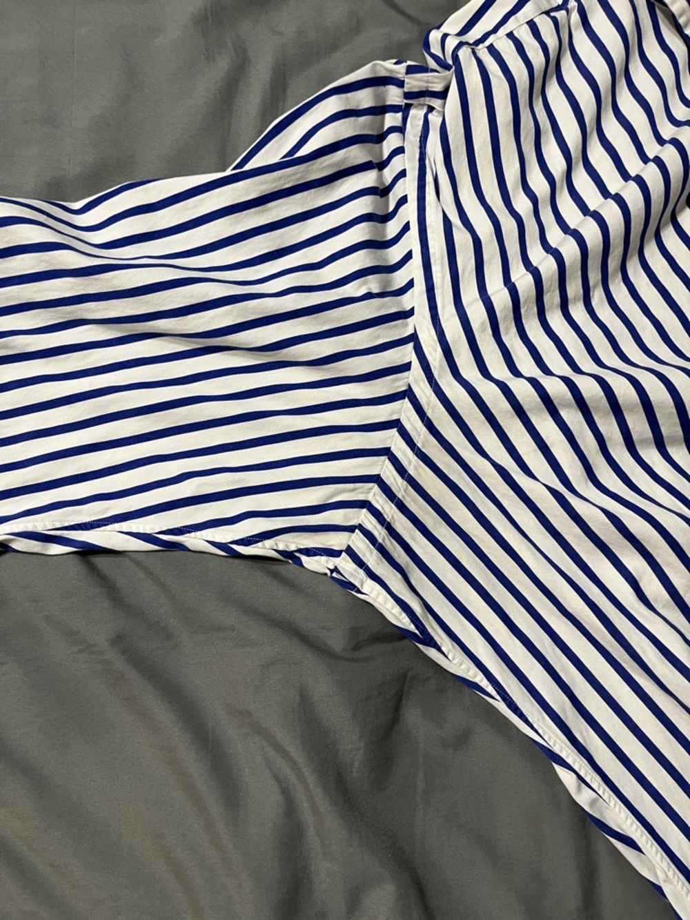 Ralph Lauren White Shirt with Navy Vertical Stripes - Picture 6 of 6